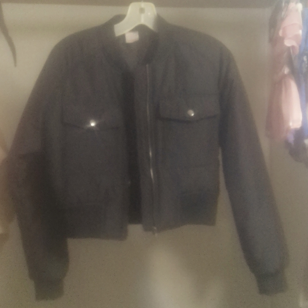 Short silky black jacket